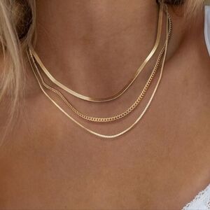 Elegant Gold Toned Layering Necklaces